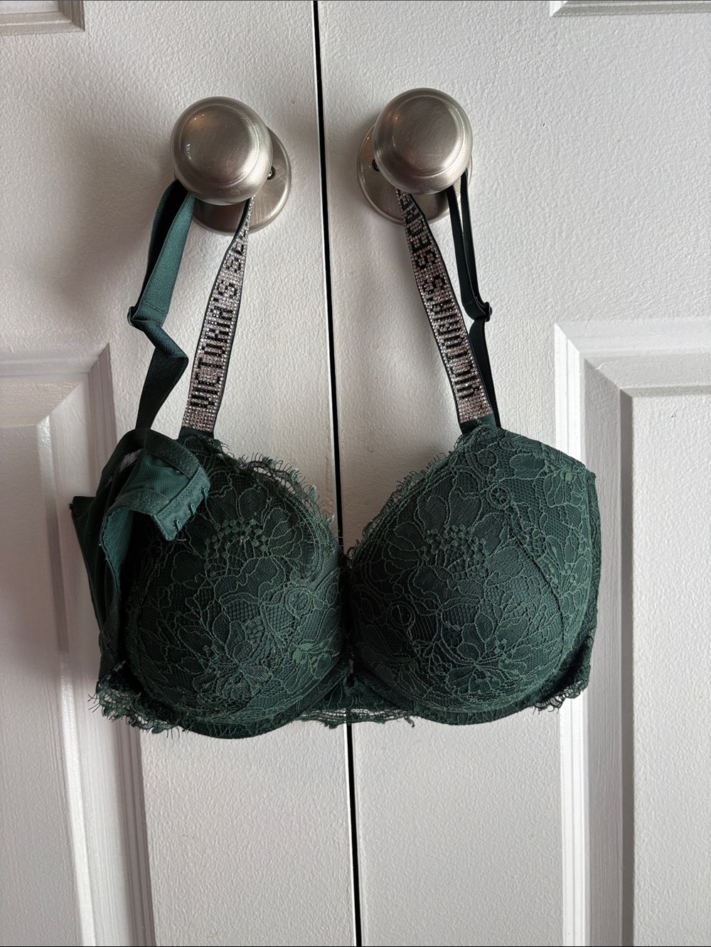 Victoria secret bombshell Lace Push-Up Bra in Dark Green